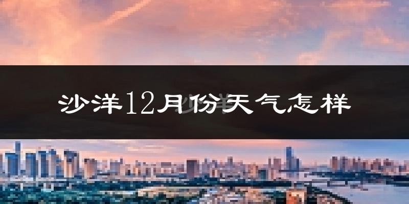 沙洋12月份天气怎样?沙洋十二月冷吗?